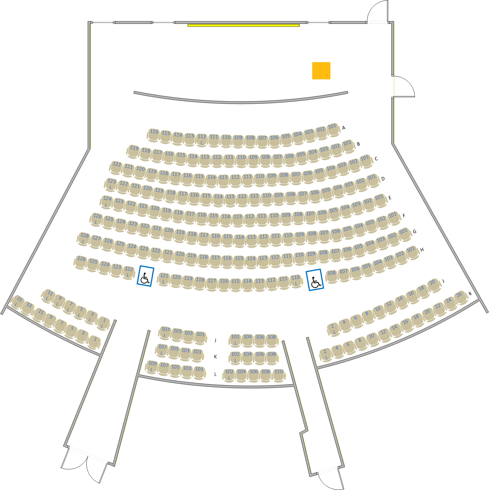 Embarcadero Hall - 1100 Seating Chart