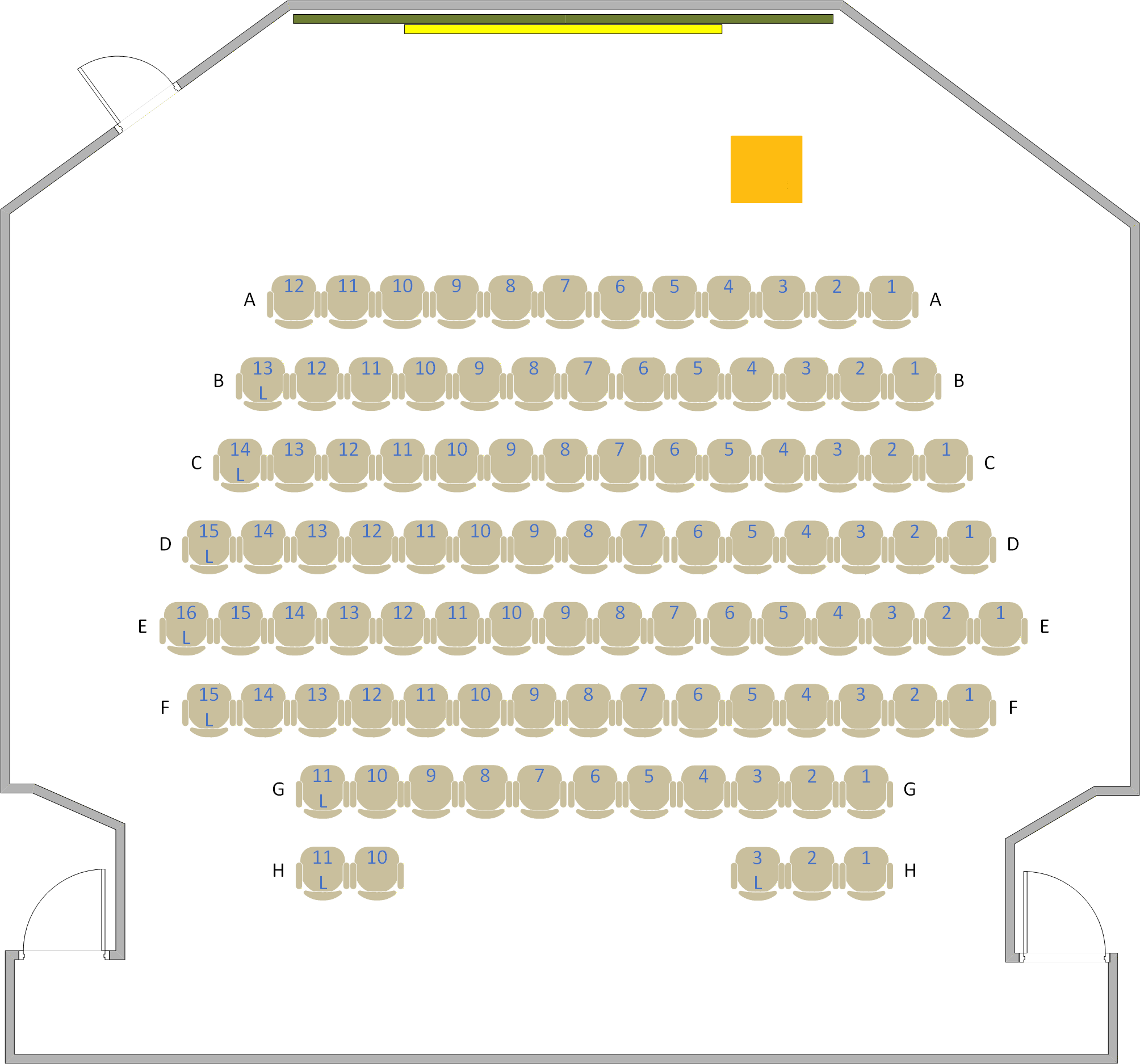 Buchanan Hall - 1930 Seating Chart