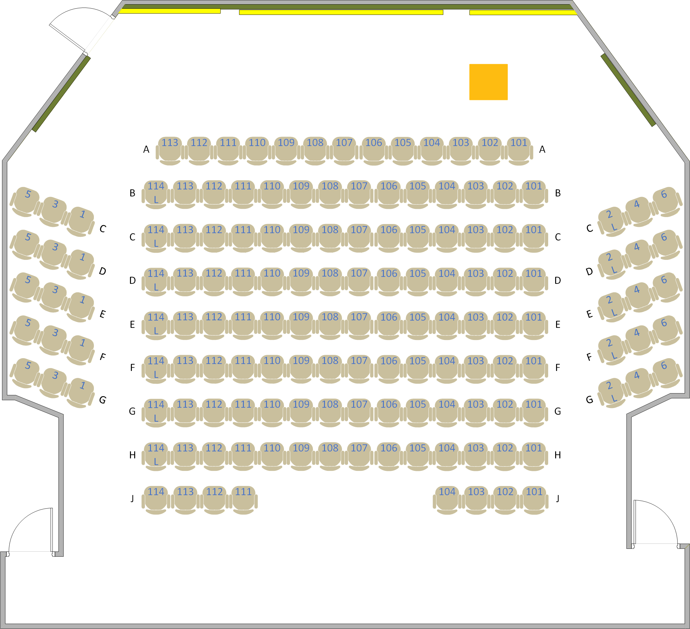 Buchanan Hall - 1940 Seating Chart