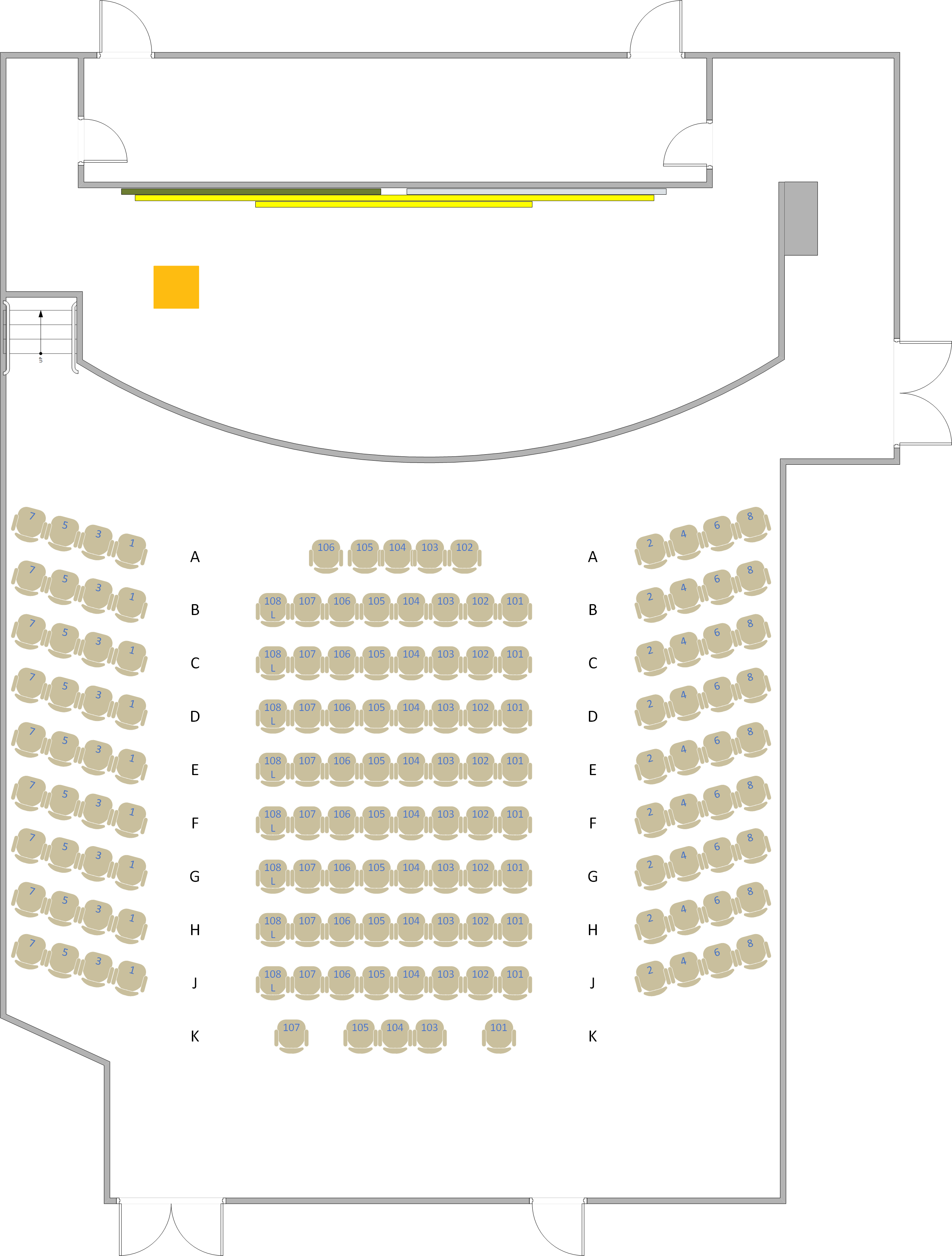 Theater & Dance West - 1701 Seating Chart